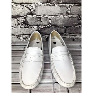 Massimo Matteo Firenze White Leather Driving Moccasins Flats Shoes Women Sz 10B